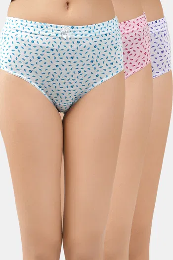 Buy Lady Lyka Medium Rise Full Coverage Hipster Panty (Pack of 3) - Multicolor